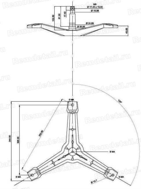 Крестовина для стиральной машины Bosch Siemens 234681 Cod757